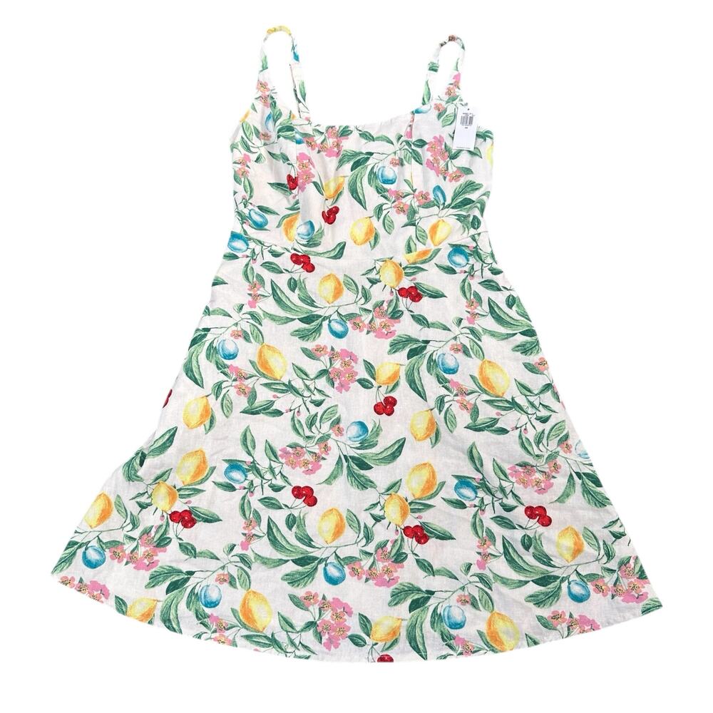 Old Navy White Floral Lemon Print Mini Dress